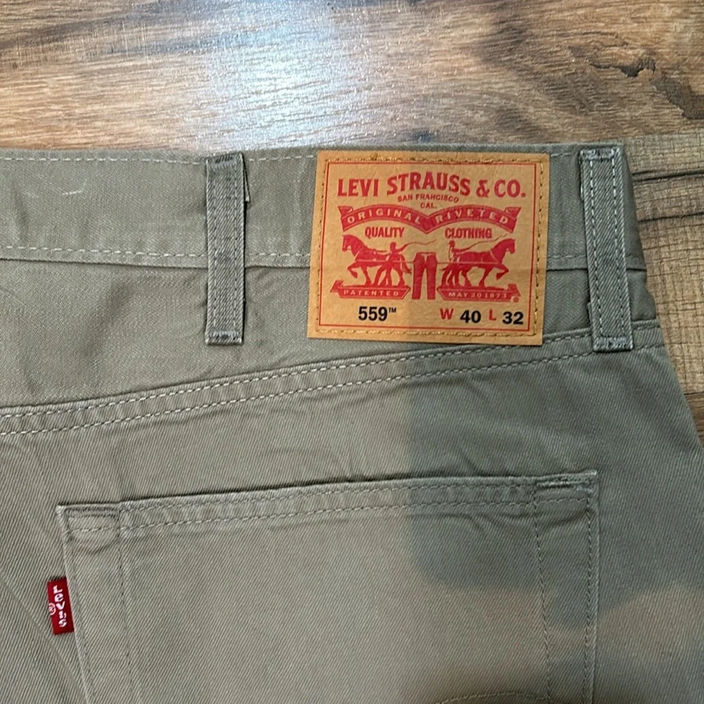 LEVIS  559 KHAKIS PANTS MEN W40L32 BROWN RELAX FIX - Picture 5 of 9